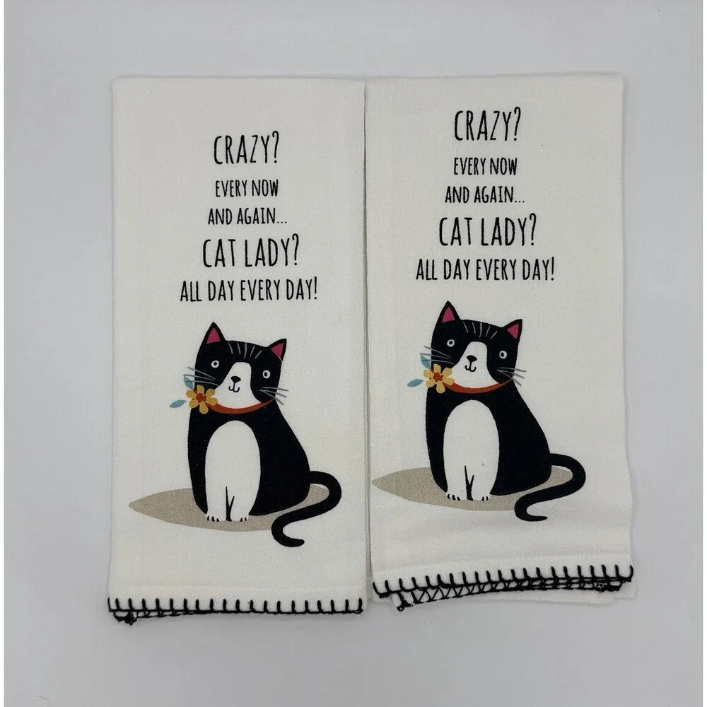 Kay Dee Designs Crazy‎ Cattitude Cat Lady Kitchen Towel Set Of 2